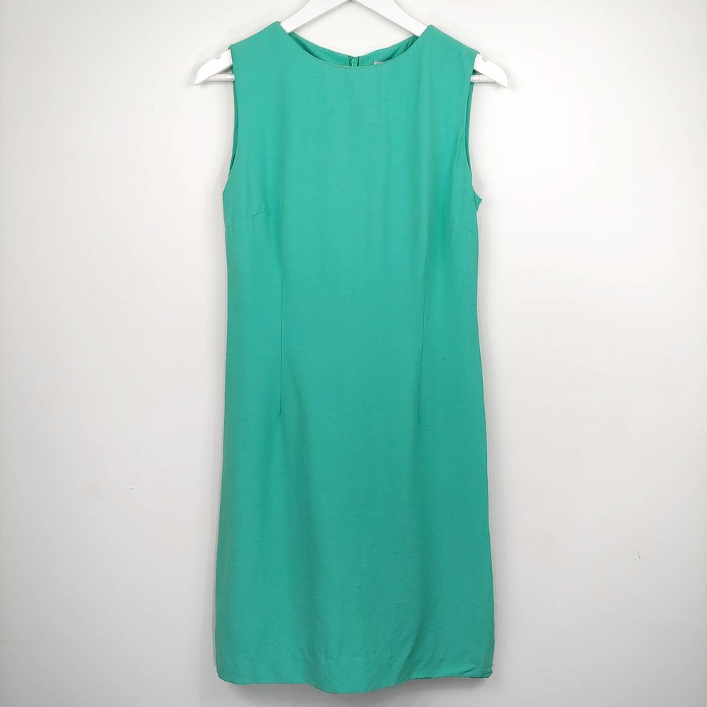 VINTAGE Lilly Pulitzer white label sleeveless linen seafoam green shift dress 10